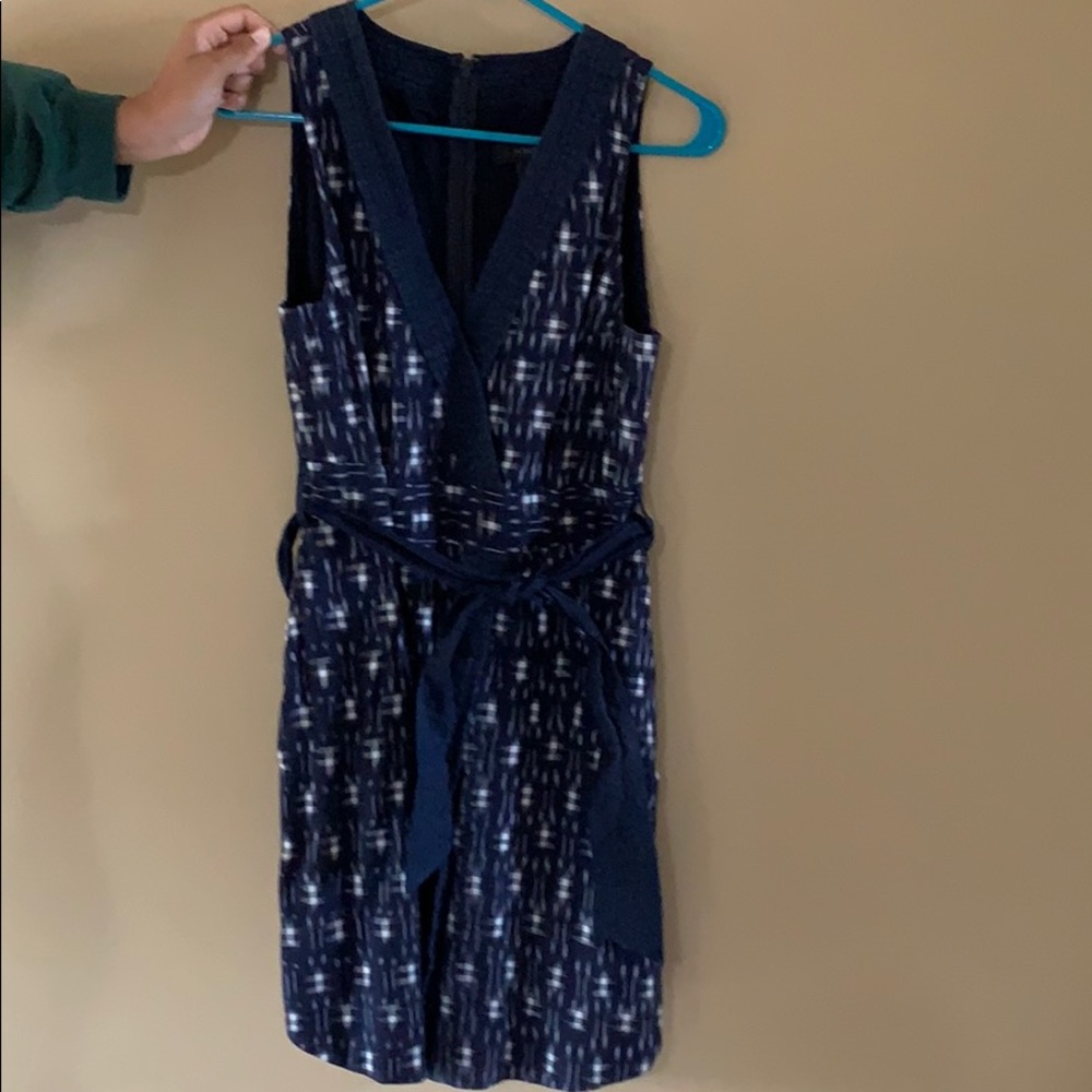 JCrew mini linen faux wrap sundress